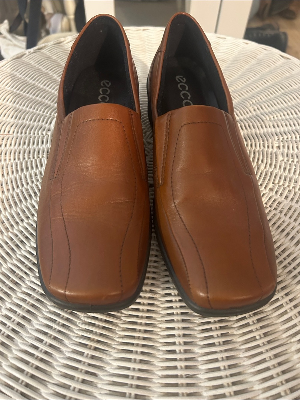 Title: ECCO Leather Wedge Loafers Slip-On - Size 37 (US Women’s 6-6.5)
